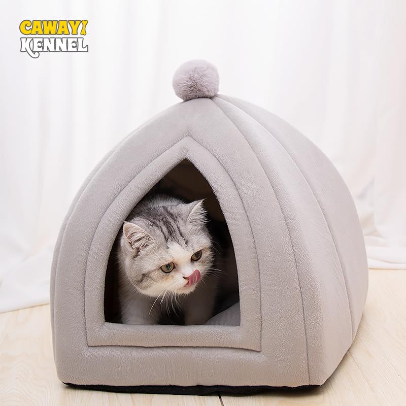 

CAWAYI KENNEL Soft Pet House Dog Bed for Dogs Cats Small Animals Products Cama Perro Hondenmand Panier Chien Legowisko Dla Psa, Gray