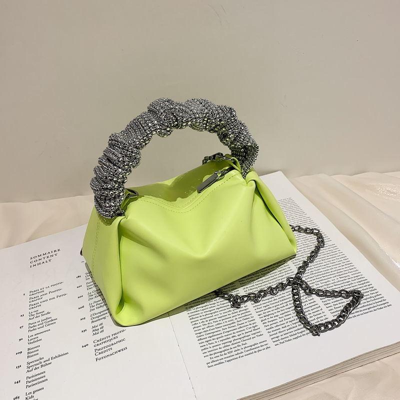 

Evening Bags Fashion Women Neon Green Niche Design Chain Shoulder Messenger Bag Female Trendy Fold Sequins Bling Handbag Phone Pouch Silver, Black