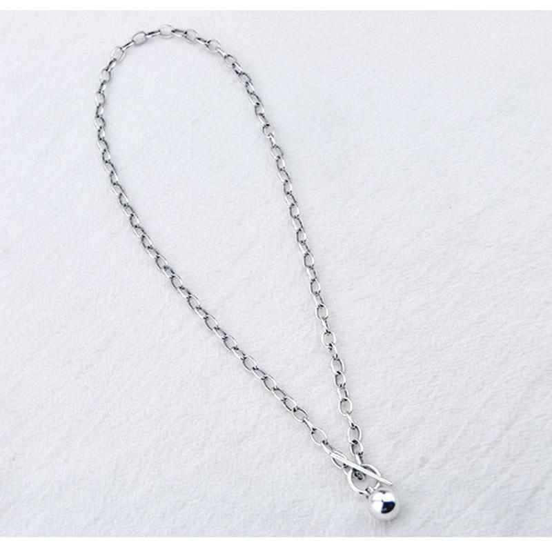 

Chains Necklace Chain Simple Women Necklaces Jewelry Girl Beads Unisex Pendant Silver Color Trendy European Zinc Alloy Hip Hop Collares