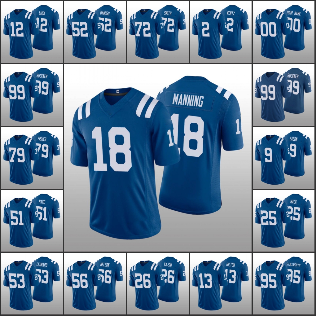 

Indianapolis''Colts''Men #56 Quenton Nelson 53 Darius Leonard 2 Carson Wentz 13 T.Y. Hilton Women Youth Custom Royal Vap, Black;red