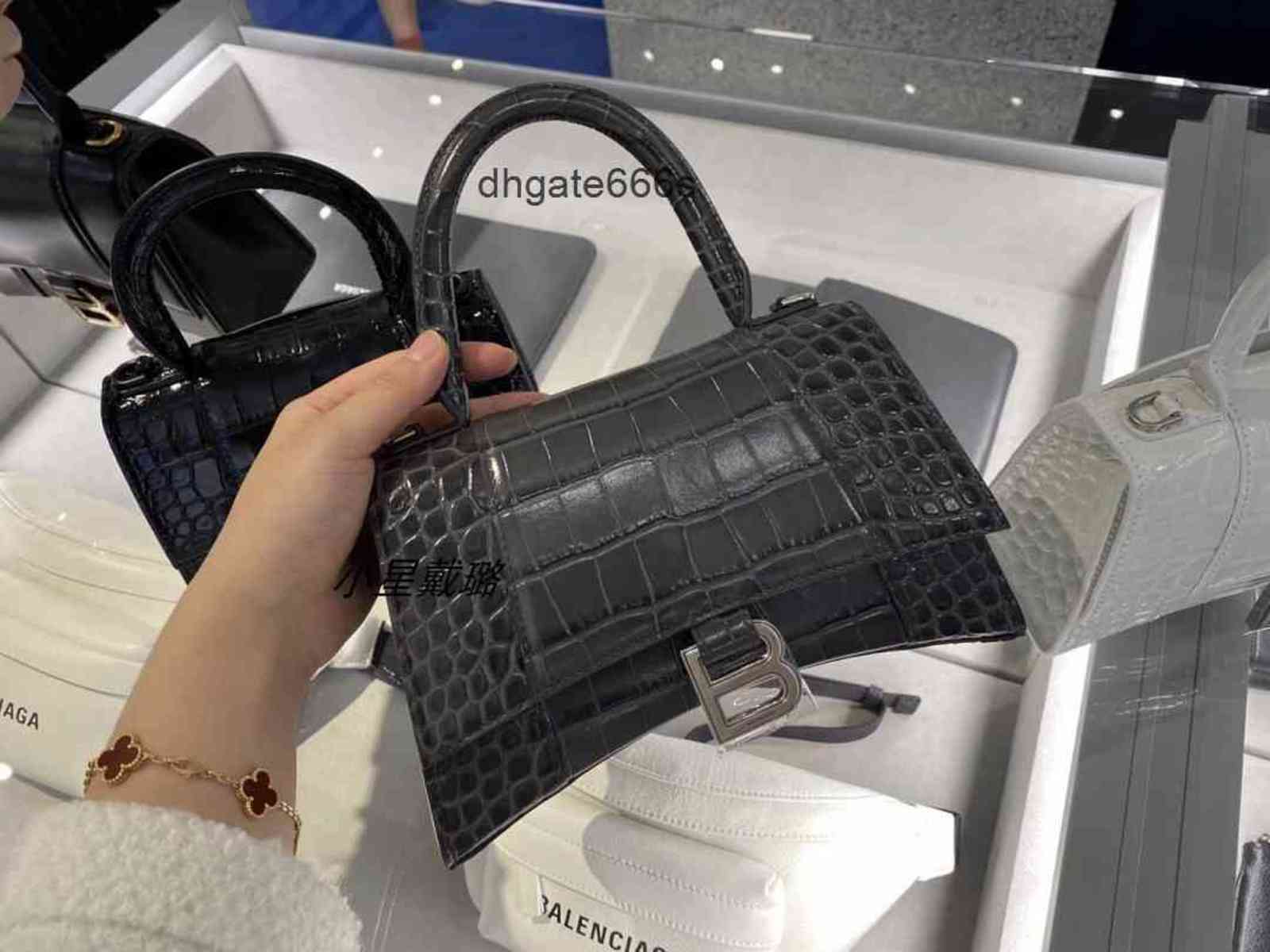 

Handbags Italy balencaigas Designers handbags Designer Women's Hourglass Crocodile Xs One Shoulder Luxury deaigner handba