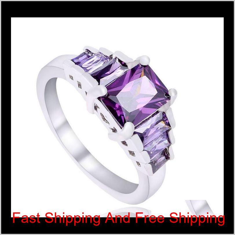 

Wedding Rings 925 Sterling Silver Plated Austrian Crystal Wedding Rings White Gold Cubic Zirconia Diamond Sapphire Gemstone Rings Ufyh 6Wvna