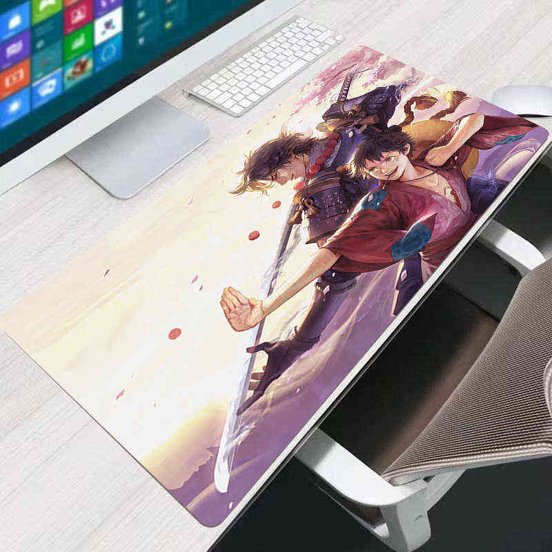 

One Piece Anime Gaming Mouse Pad Gamer 90x40cm tapis souris Large Mouse Mat Soft Durable Keyboard Mousepad Computer Desk Mat G220304