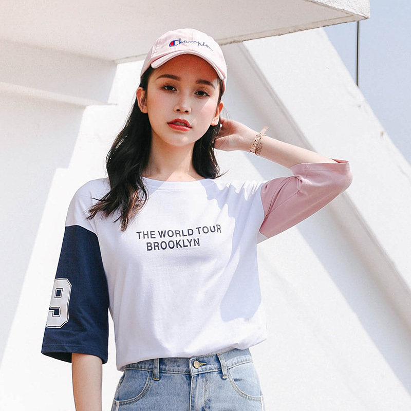 

2021 New Korean Kpop Style Preppy Topos Tees Schoolgirl Harajuku Kawaii Top t Female Summer Streetwear Ulzzang Shirt Clothes Zpks, White