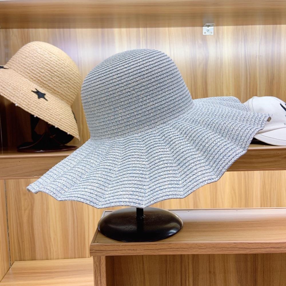 

2021 New Wide Brim Sun 15cm Paper Straw Summer Hats for Womens Ladies Uv Protect Floppy Beach Packable Kentucky Derby Hat Txo8, Gray