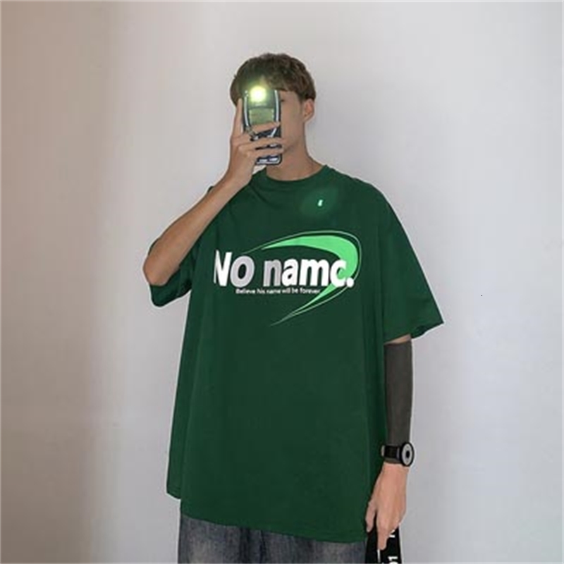 

2021 New Short-sleeved Male Loose Men's Large Size T-shirt Round Neck Half Sleeve t Blood F1bs