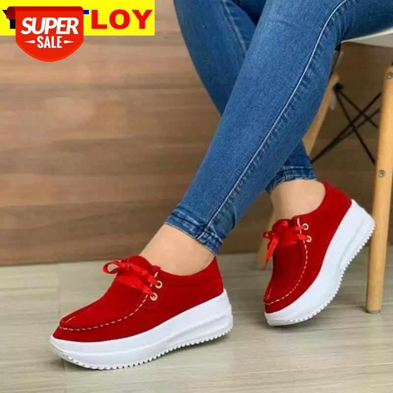 

NEW Casual Shoes Female Breathable Lace-up Solid Shoes Woman Zapatos De Mujer Platform Sneakers Women Walking Thick Bottom #OA2R