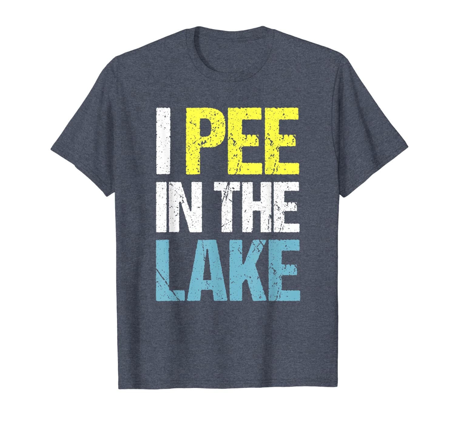 

i pee in the lake funny summer t-shirt, White;black