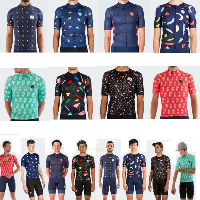 

Racing Sets Team TSH Short Sleeve Cycling Jersey Suit Breathing Bicycle Set 2021 MTB Cycle Shirt And Gel Pad Bib Shorts High Quality Coolmax, Black;blue