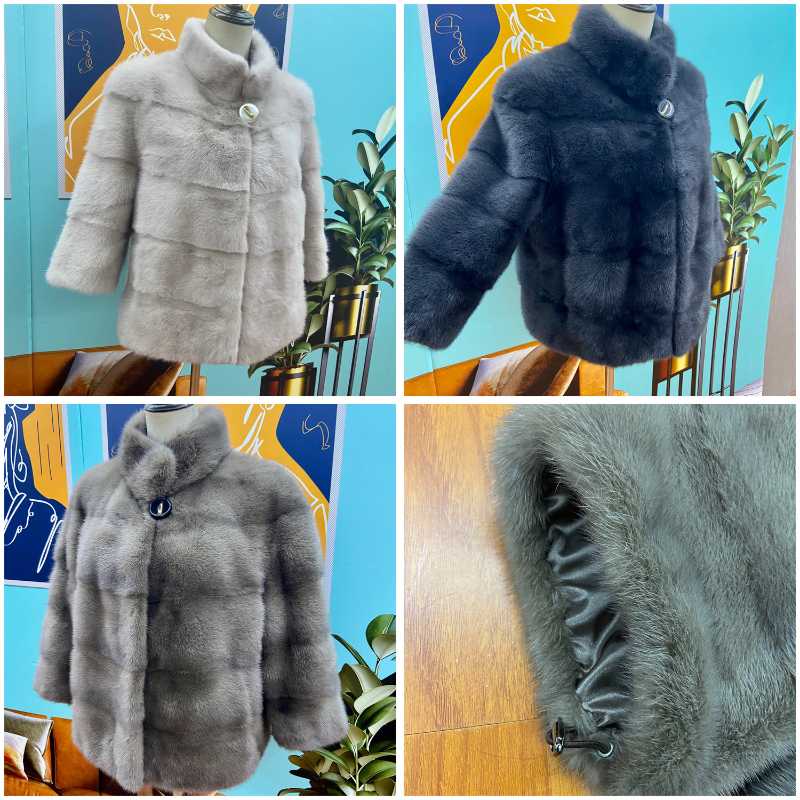 

Women's Fur & Faux 2021 Real 100% Natural Jacket Winter Mink Coat High Quality Vest Fashion Warm, Black