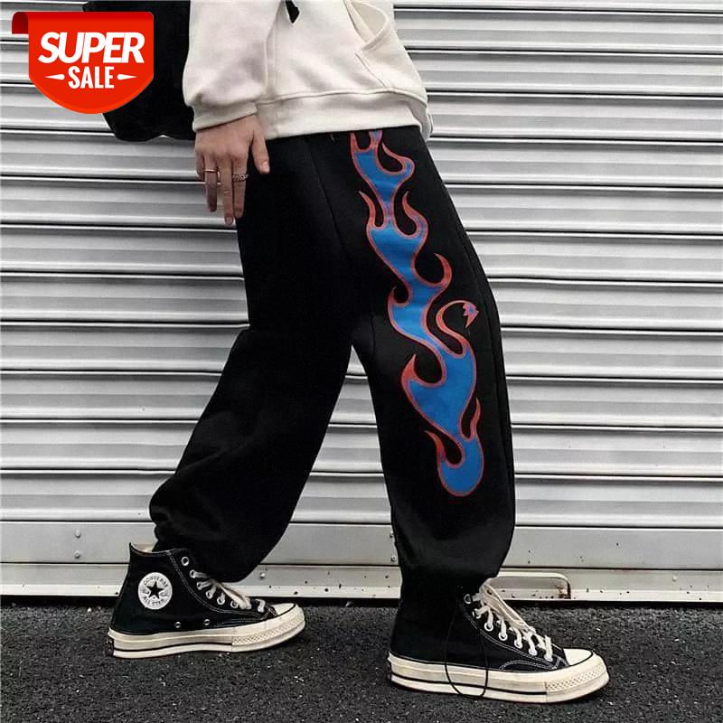 

Gothic Pants Korean Pants Women Men Ins Retro Letter Print Straight Trousers Loose High Waist Wide Leg Casual Plus Size #b50X, Black;white
