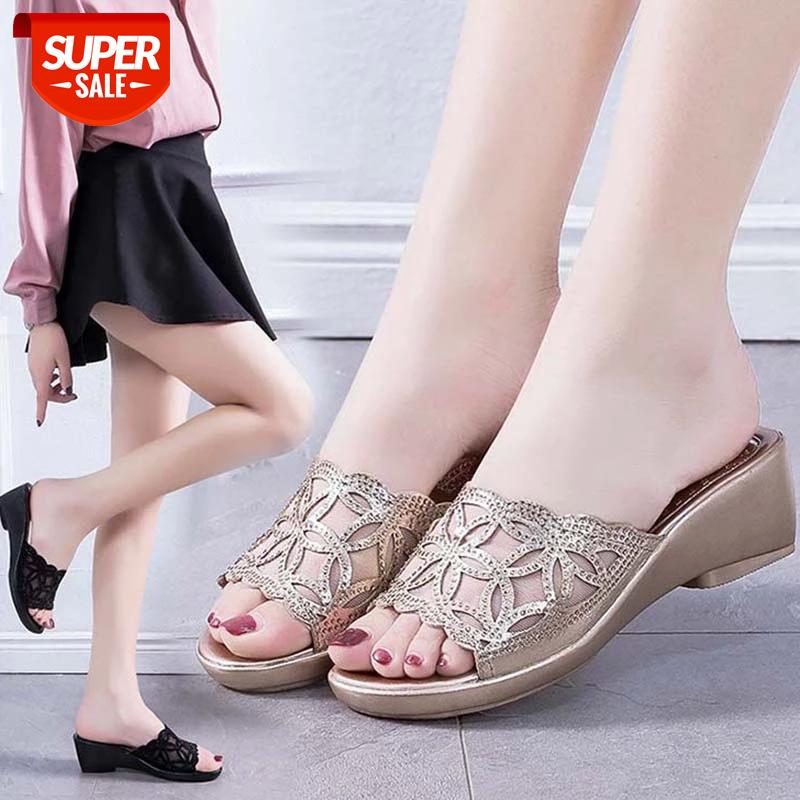 

2021 Retro Women Flat Sandals Ladies Hollow Out Loafers Shallow Mothers' Shoes Woman Flat with Cover Heel Sandals Zapatos Mujer #o84F, Black
