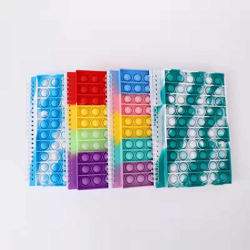 

DHL 2021 New Fidget Toys Notebook A5 squishy Finger Bubble Silicone Cover Notepad Student Supplies Decompression christmas gift-AZ011