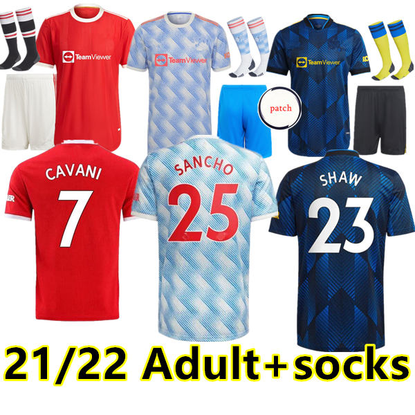

Manchester soccer jersey 21 22 UNITED SANCHO POGBA CAVANI MARTIAL UTD VAN DE BEEK B. FERNANDES RASHFORD LINGARD GREENWOOD football shirt adult+socks, 21/22 home