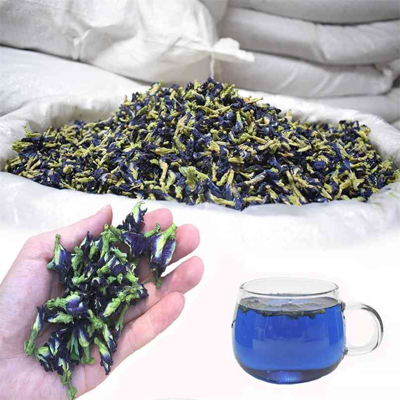 

500g/1500g/bag Clitoria Ternatea Tea.Blue Butterfly Dried Pea tea.Dried Clitoria kordofan pea flower.Thailand.kitchen toy 210901