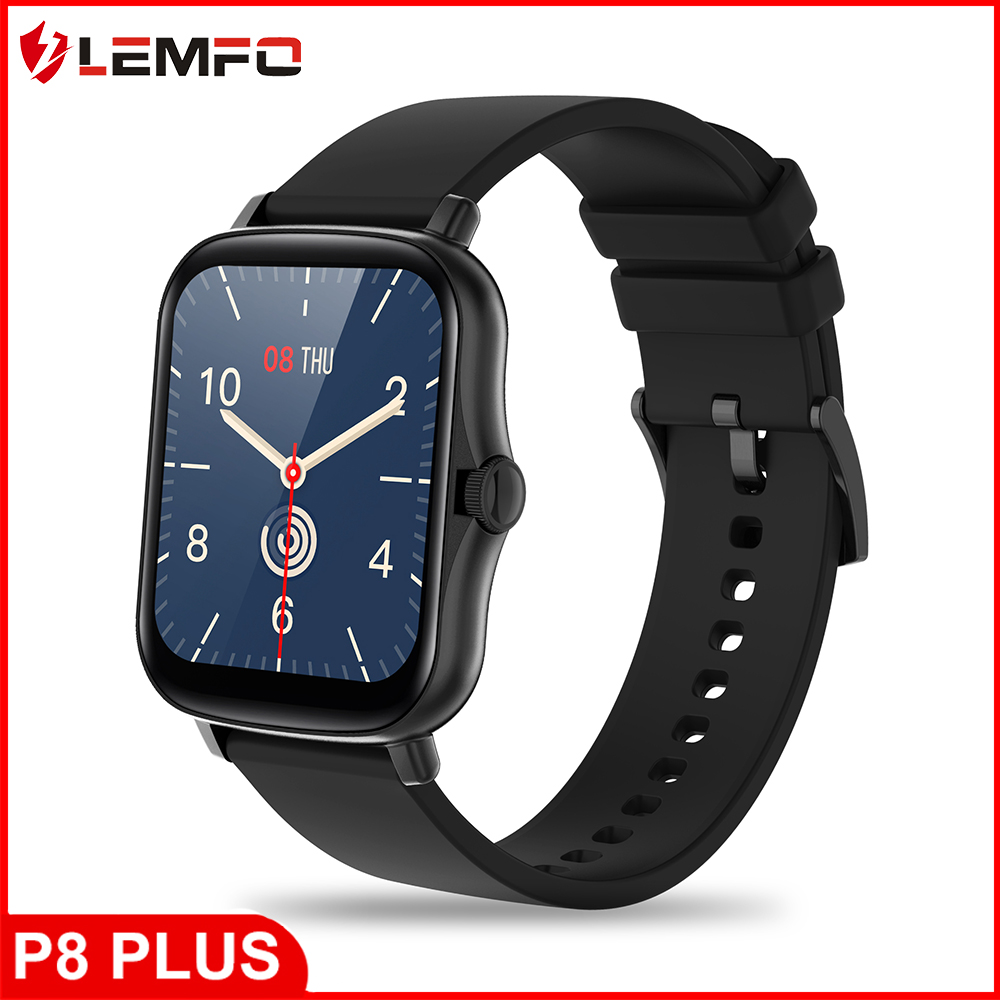 

LEMFO P8 Plus Smart Watch 2021 Men Women 1.7 inch Full Touch Screen Fitness Tracker IP67 Waterproof GTS 2 Smartwatch for Xiaomig, Blue