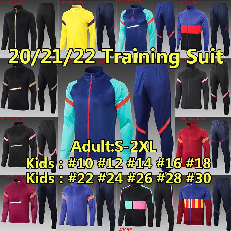 

Barca tracksuits sweater set Winter jacket soccer jerseys 2021 2022 Messi ANSU FATI Men kids kits 21/22 Survetement tracksuit Training footb, Black