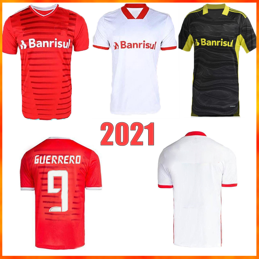 

21/22 Sport Club Internacional soccer jersey 2021 2022 Home red Shirt away white goalkeeper black GUERRERO LOPEZ N. PATRICK POTTKER D'Alessandro Football Uniform, Away patch