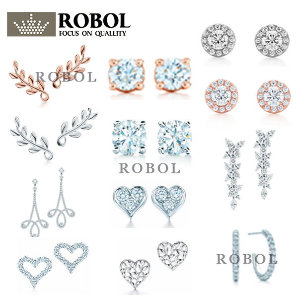 

Stud ED 09 TFB Original Sterling Silver 925 Quality Charm Earrings Engraved Inscription FOR Woman Model Production