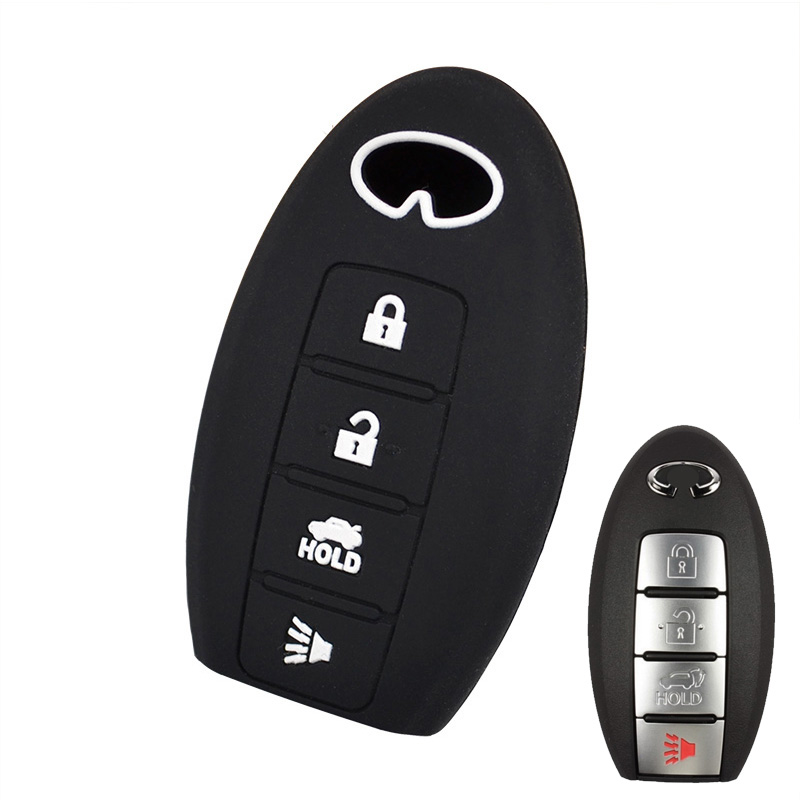 

3 4 BUTTON SILICONE CAR KEYLESS FOB COVER FIT FOR INFINITI EX35 FX50 G25 G37 M35H M45 M56 Q60 QX50 QX70 JX35 REMOTE CASE HOLDER