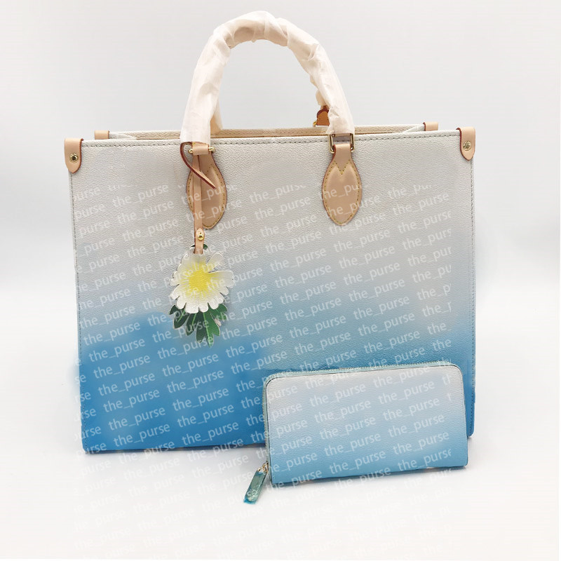 

Ombre Totes For Women's Summer Pool Handbags Gradient Purses, Blue tote