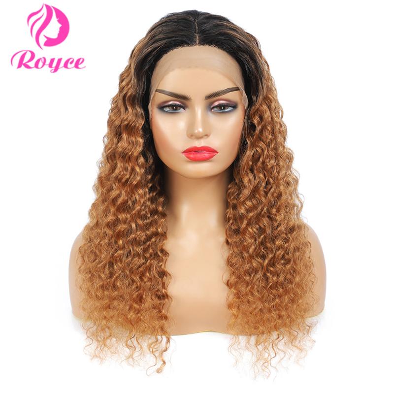 

Brazilian Deep Wave 1B/30 Orange Lace Front Human Hair Wigs For Women Pre Plucked T Part Lace Frontal Wig Remy Hair, As pic