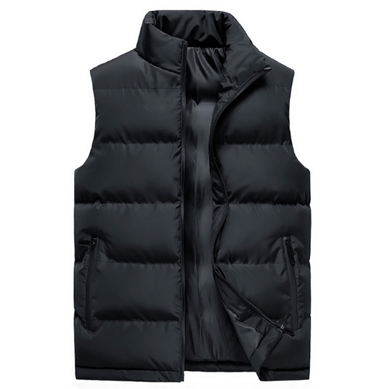 

Men's Vests 2021 Winter Men Warm Casual Cotton Vest Jacket Jaqueta Gilet Clothing Chaleco Erkek Giyim Fishing Slim Fit Pare Balle, Black