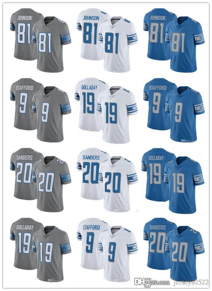 

Men Youth Women Detroit Lions 20 Barry Sanders 19 Kenny Golladay 9 Matthew Stafford 81 Johnson Football Jerseys Blue whi, Black;red