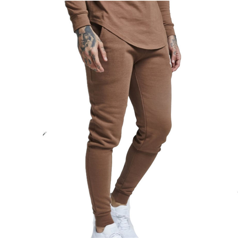 

Small feet tight-fitting design cotton men's sweatpants sports jogging basketball daily travel fit leisurely comfortable lightweight an, Black