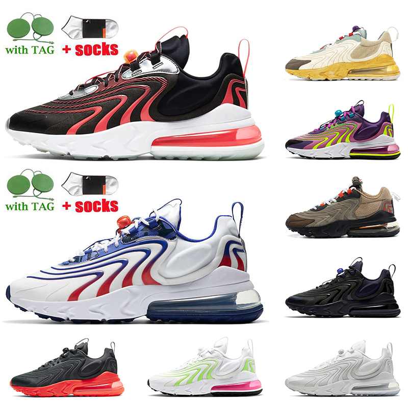 

Top Fashion Womens Mens 270s Reacts Eng Running Shoes Black Red Aliens USA White Travis Scotts Cactus Trails Trainers Sneakers Size 36-45, #6 black orange 40-45