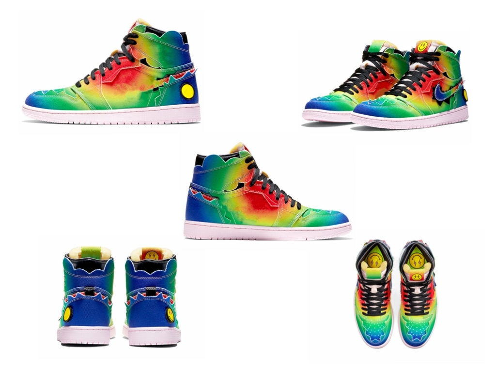 

2021 fashion J Balvin x 1 High OG Basketball Shoes Multi-Color Rainbow Tie Dye classic Authentic Mens Sports Sneakers With Box DC3481-900, 01