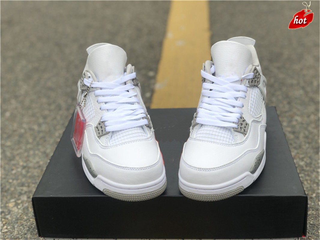 

Shoes Authentic 4 White Oreo 4s Man Tech Grey Black Fire Red CT8527-100 Sports Sneakers Original, Bubble wrap packaging