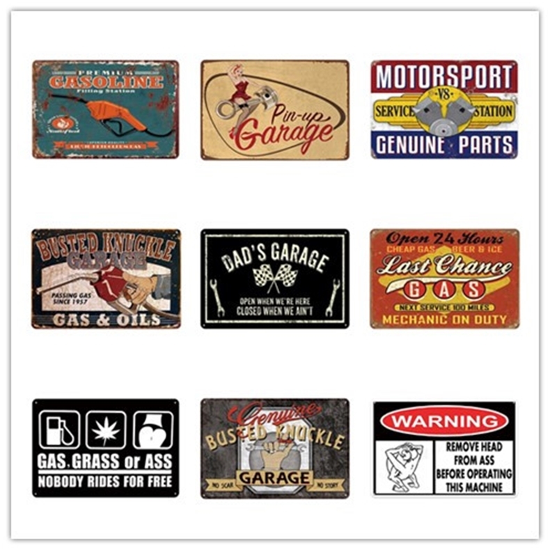

Plaque Vintage Tin Sign Metal Plate Retro Garage Decor Bar Pub Man Cave Decora