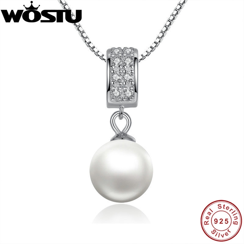

925 Sterling Silver Wedding Pendant Necklaces for Women Female Jewelry Gift For Wife CQN030