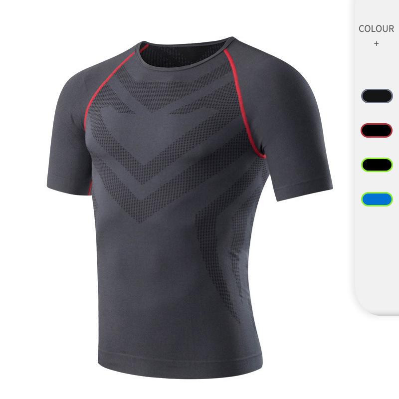 

Running Jerseys Men's Sports Fitness Basketball Training Suit Stretch Tight Compression Quick-drying Short-sleeved Shirt T-shirt