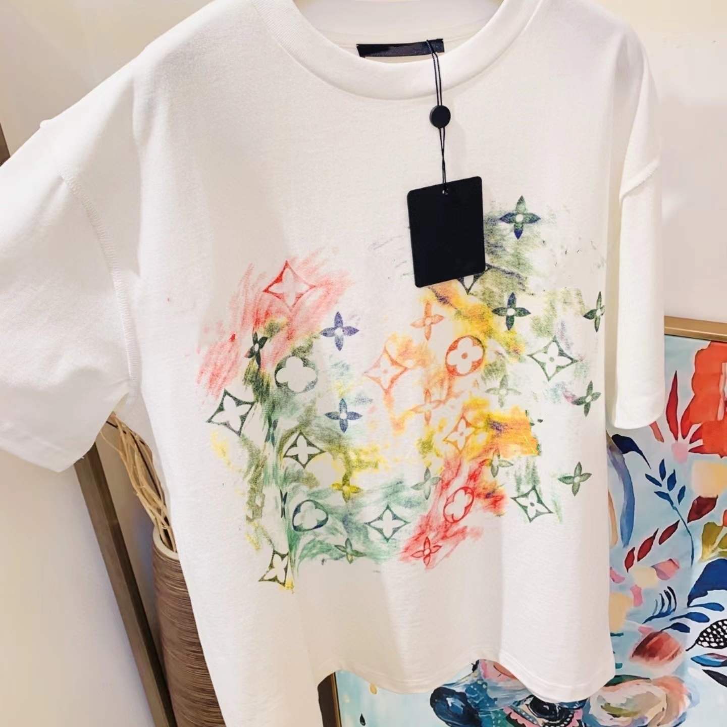 

Brand Designer Women's T-Shirt Top Printed Cotton Round Neck Men's And Women'ss Short Sleeve Loose Large Size T-Shirt S-4XL 2022, Black