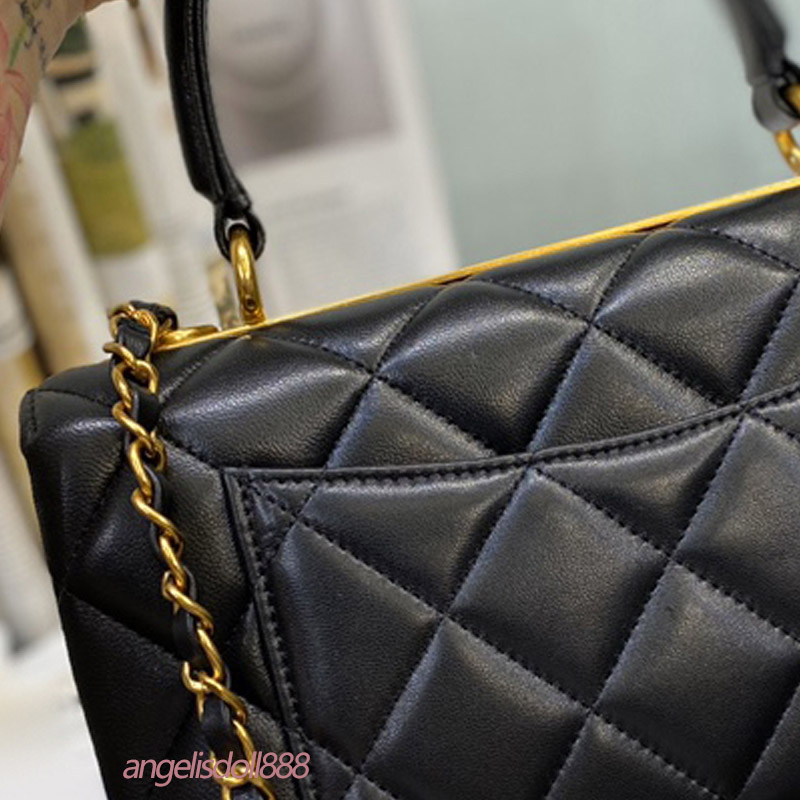 

Womens bags trendy with handle lambskin handbags SN Box purses diamond quilted chain flap black leather shoulder hand bag 7A quality famousbags, Contact us