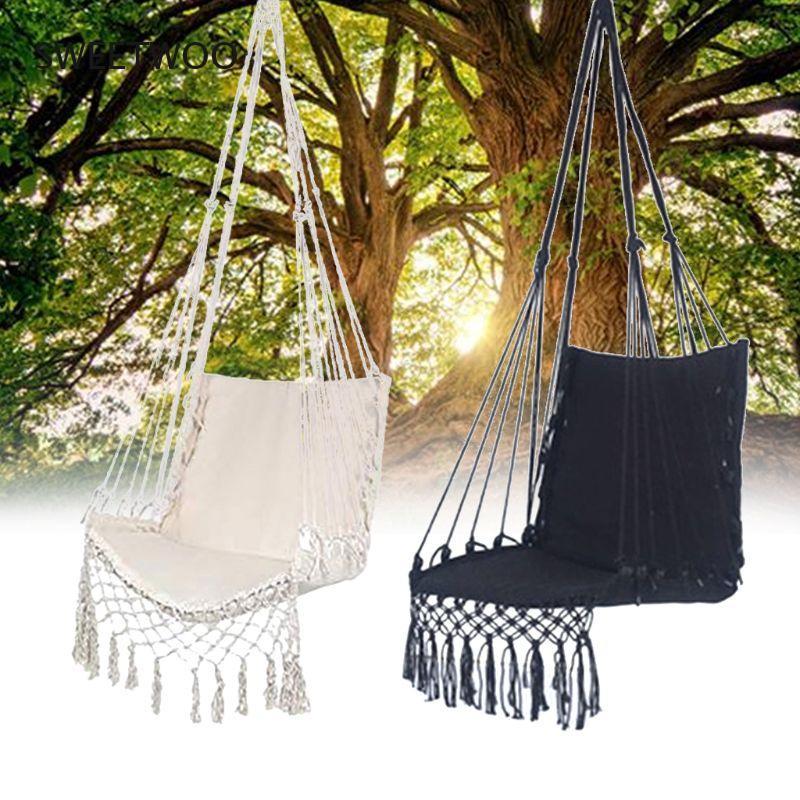 

Camp Furniture 2021 Hammock Chair Macrame Swing Hanging Cotton Rope For Indoor