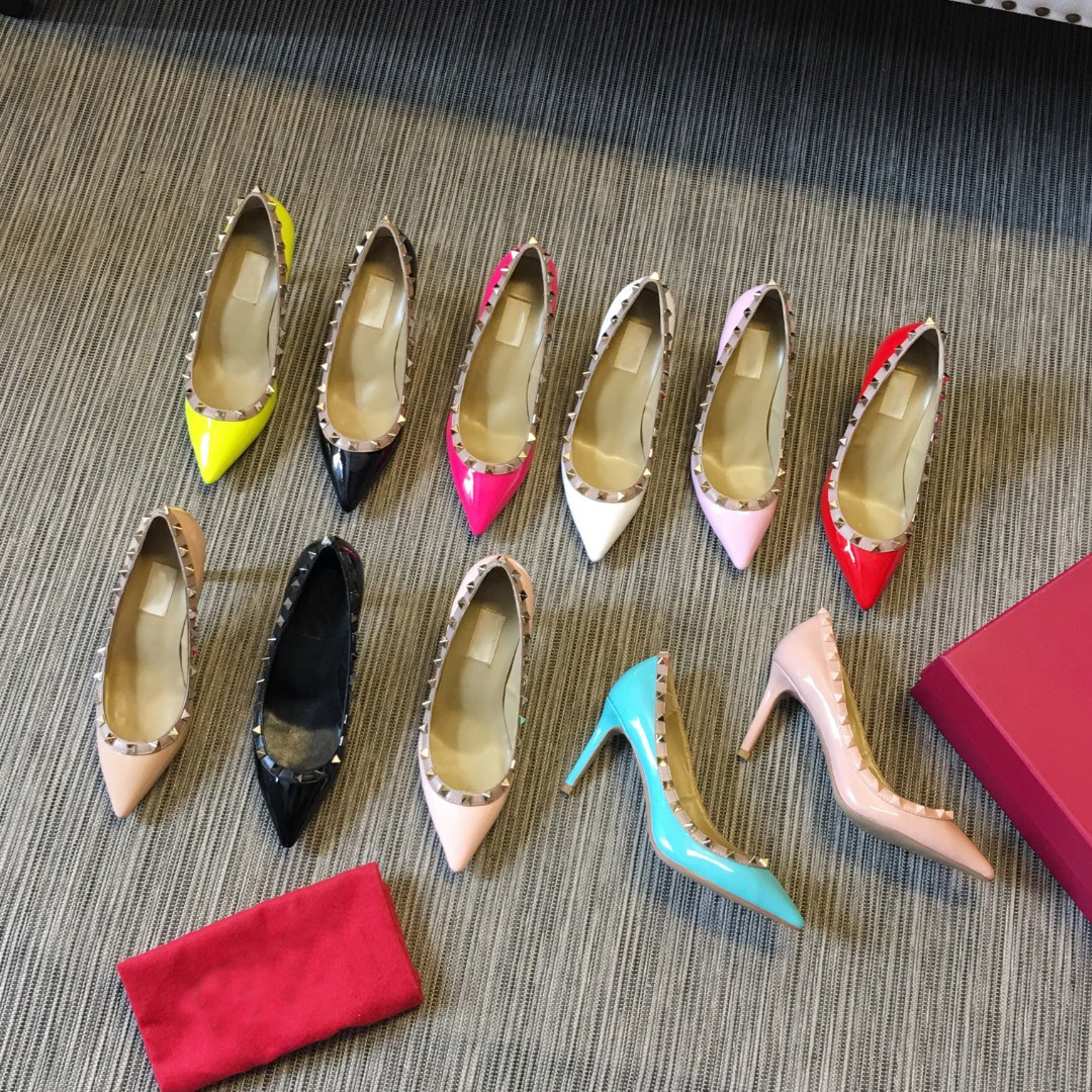 

Top Designers Genuine Leather dress shoes fashion high heel Ladies Casual shoe office party dressed shoee with box large size 35-43