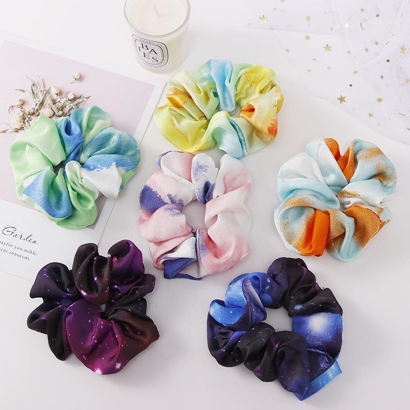 

Hair Clips & Barrettes Women's Starry Sky Color Ink Band Chiffon Elastic Sweet Girl, Golden;silver