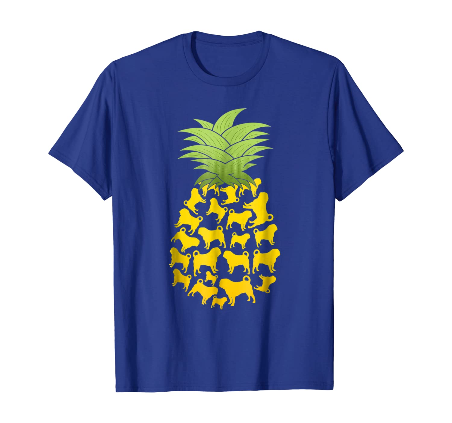 

tropical pineapple pug t-shirt fawn dutch bulldog mastiff, White;black