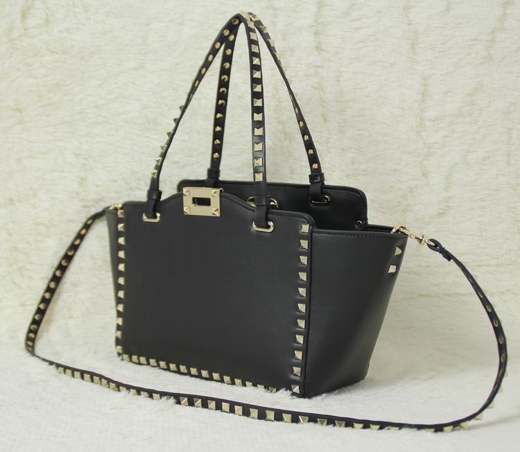 

Designers Womens Handbags Purses Rivet Bag Lock Trapeze Fashion Shoulder Messenger Bag Size Small Black Kaki colors, Gift box