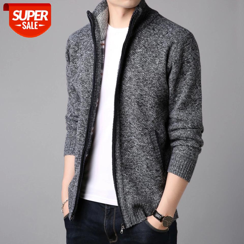 

2020 Cardigan Men Clothing Autumn Winter Long Sleeve Sweater Plus Size Knitted Clothes High Quality Korean Style Cardigans Coats #e16H, White;black