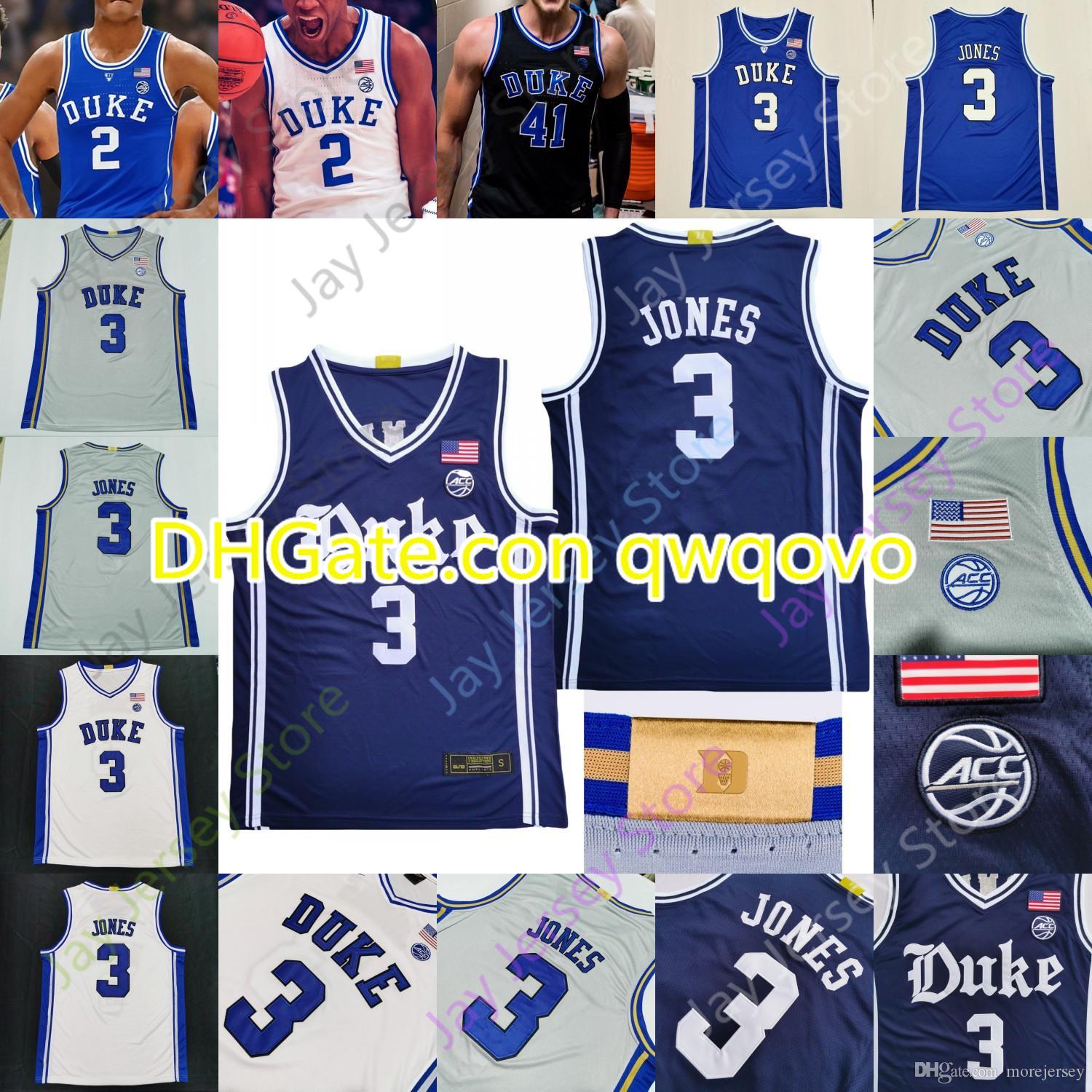 

Custom 2020 New Duke Basketball Jersey College Tre Jones Vernon Carey Jr Laettner Redick Hurt Wendell Baker Cassius Stanley Coach K, Black;red