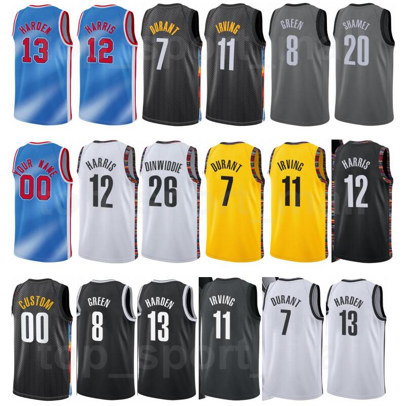 

Print Basketball Kyrie Irving Jersey 2 Blake Griffin Kevin Durant James Harden Joe Harris Spencer Dinwiddie Bruce Brown City Earned Edition, Black