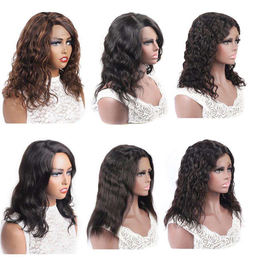 

Ishow Highlights Short Bob Wigs Lace Part 1b/30 27# 2# 4# Lady Women Brazilian Virgin Human Hair Wigs Brown Colored Straight Curly Wave, Indian hair