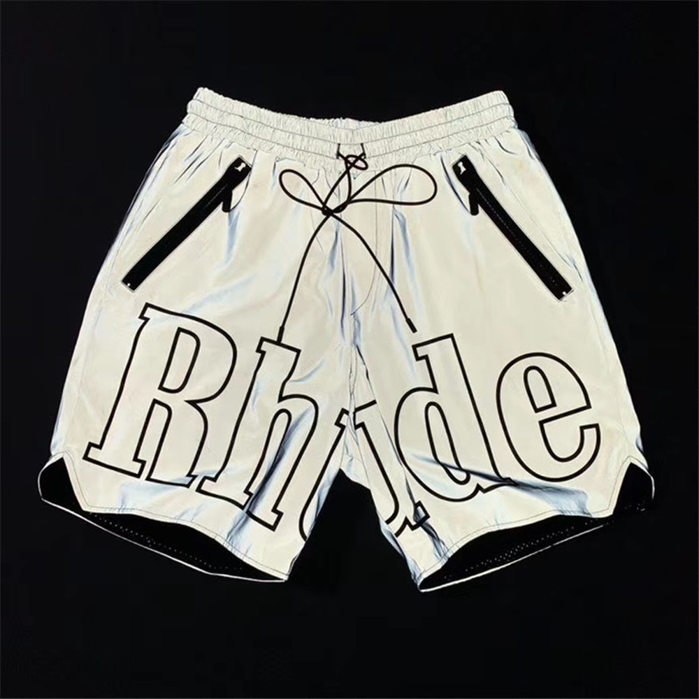 

2021 New Cor Cinza Masculino Feminino Efeito Reflexivo Rhude Shorts Dentro Tag Eua/ue Tamanho Oversize Wynn