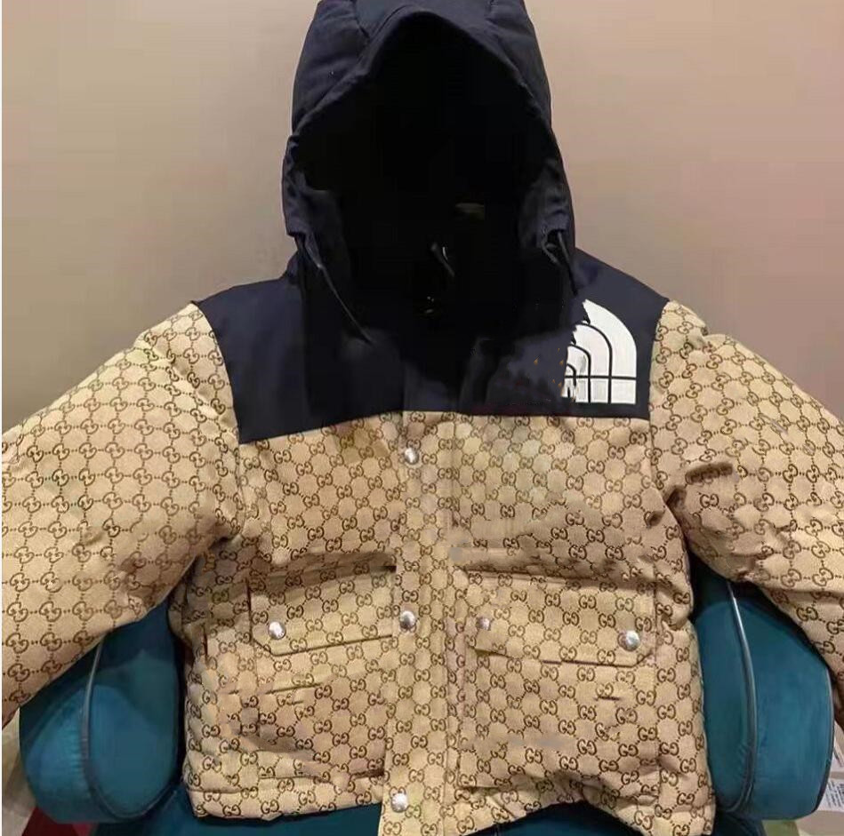 

Designer Mens Down Coats Jacket Thicken Warm Jacquard Nylon Stitching Coat Hood Drawstring Letter Different Styles of Colors Can Choos, Khaki