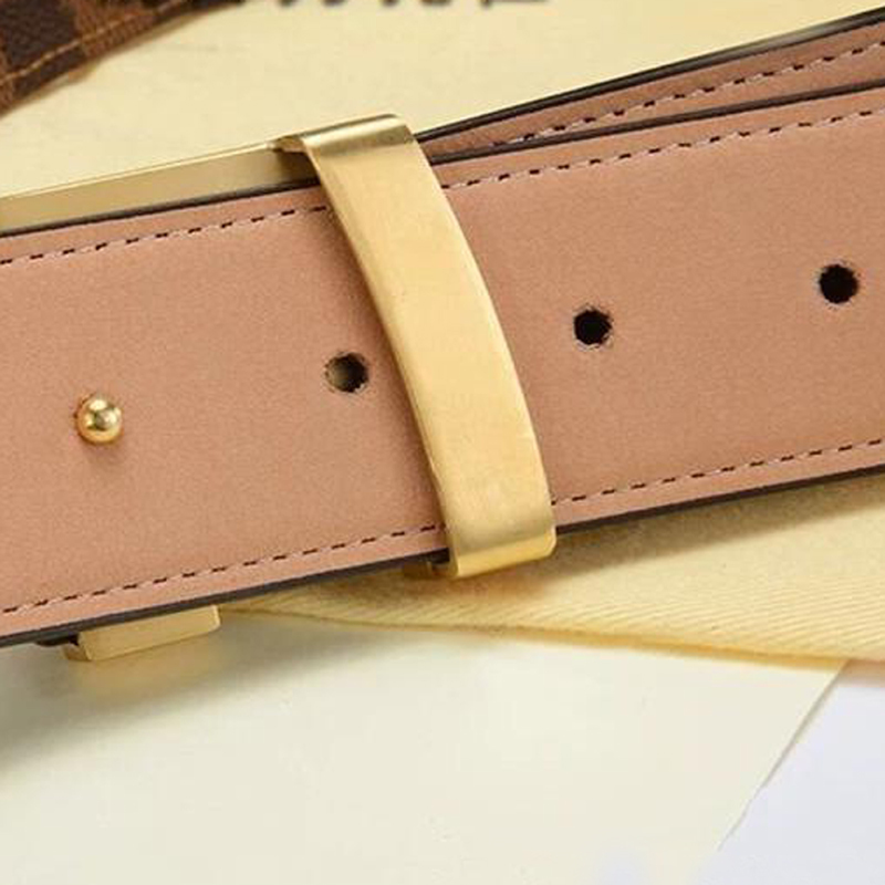 

Fashion men's belts casual pin buckle genuine leather for men male designer mens belt women waist ceinture with box Louìs Vuìtton belt, Gold
