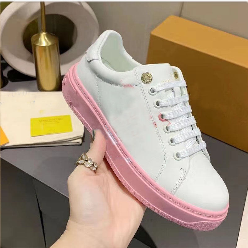 

TOP Quality Genuine Leather Luxury Design Women Sneakers 2021 Flats Shoes, Blue